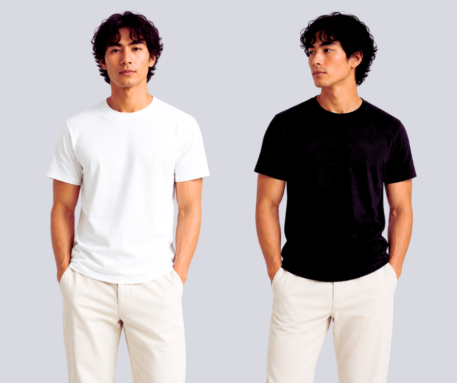 Men's Clean Tee, Antimicrobial 100% Cotton Everyday T Shirt for Men, Breathable Regular Fit Crew Neck Tee