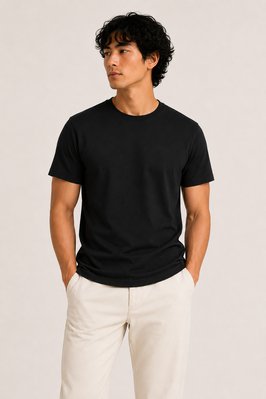 Men's Clean Tee, Antimicrobial 100% Cotton Everyday T Shirt for Men, Breathable Regular Fit Crew Neck Tee