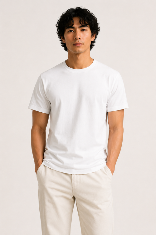 Men's Clean Tee, Antimicrobial 100% Cotton Everyday T Shirt for Men, Breathable Regular Fit Crew Neck Tee